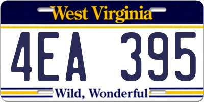 WV license plate 4EA395
