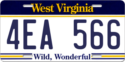 WV license plate 4EA566
