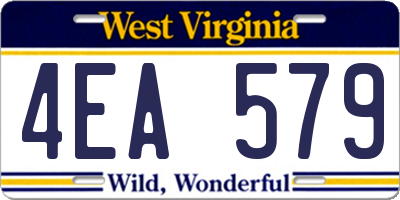 WV license plate 4EA579