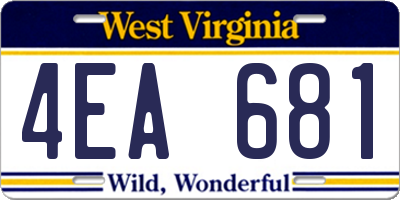 WV license plate 4EA681