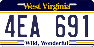 WV license plate 4EA691