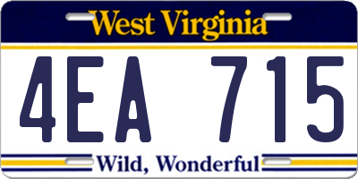 WV license plate 4EA715