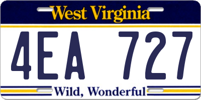 WV license plate 4EA727