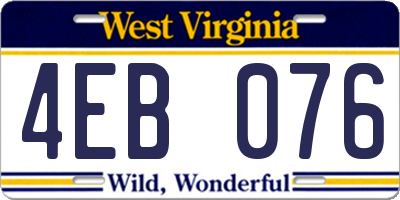 WV license plate 4EB076