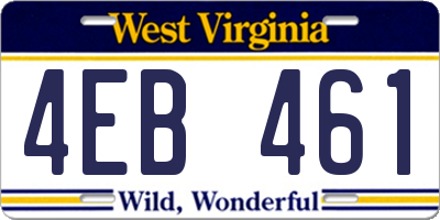 WV license plate 4EB461