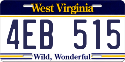 WV license plate 4EB515
