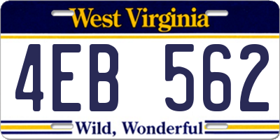 WV license plate 4EB562