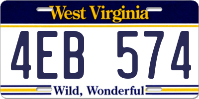 WV license plate 4EB574