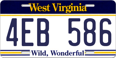 WV license plate 4EB586