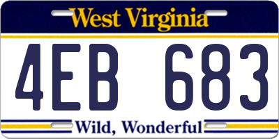 WV license plate 4EB683