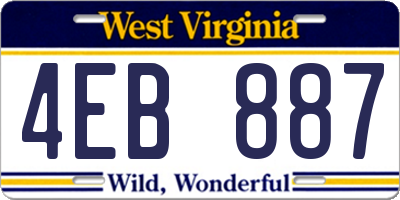 WV license plate 4EB887