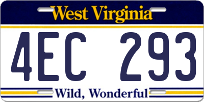 WV license plate 4EC293