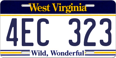 WV license plate 4EC323