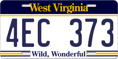 WV license plate 4EC373