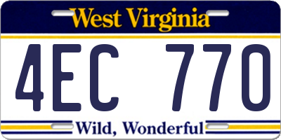 WV license plate 4EC770