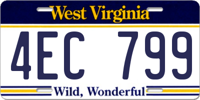 WV license plate 4EC799