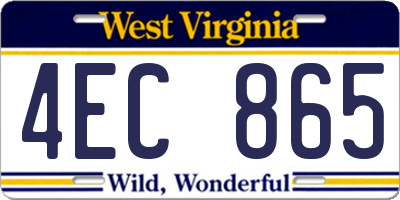 WV license plate 4EC865