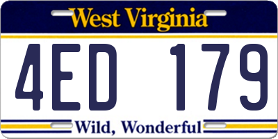 WV license plate 4ED179