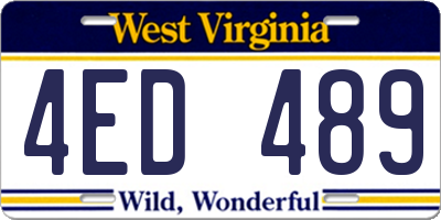 WV license plate 4ED489