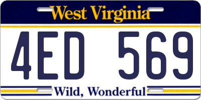 WV license plate 4ED569