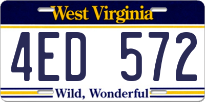 WV license plate 4ED572
