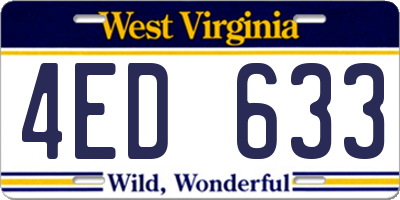 WV license plate 4ED633