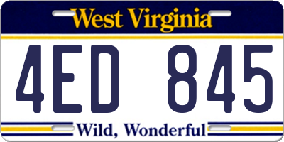 WV license plate 4ED845