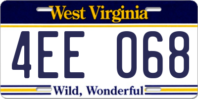 WV license plate 4EE068