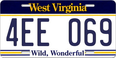 WV license plate 4EE069