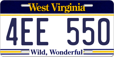 WV license plate 4EE550