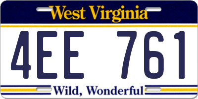 WV license plate 4EE761