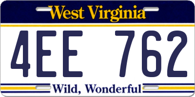 WV license plate 4EE762