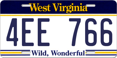 WV license plate 4EE766