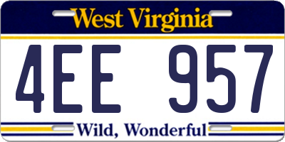 WV license plate 4EE957