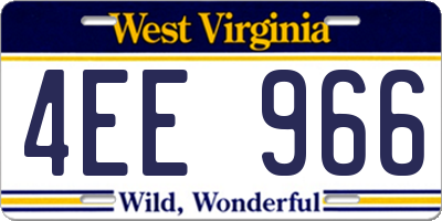 WV license plate 4EE966