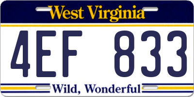 WV license plate 4EF833