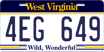WV license plate 4EG649