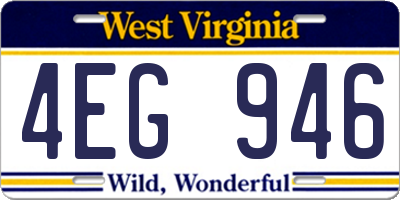 WV license plate 4EG946