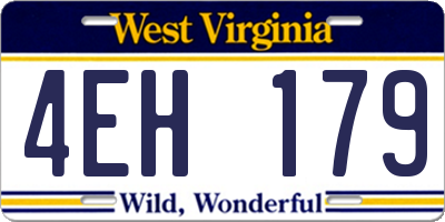WV license plate 4EH179