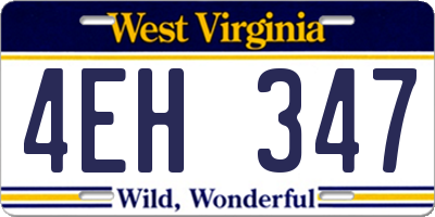 WV license plate 4EH347