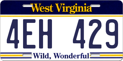 WV license plate 4EH429