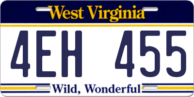 WV license plate 4EH455