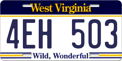 WV license plate 4EH503
