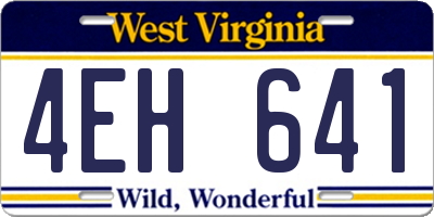 WV license plate 4EH641