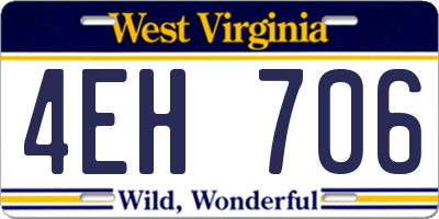 WV license plate 4EH706