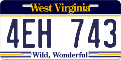 WV license plate 4EH743