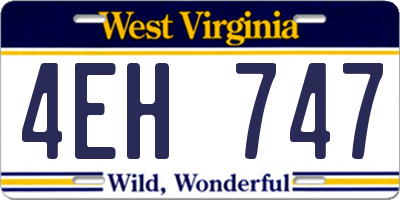 WV license plate 4EH747
