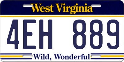WV license plate 4EH889