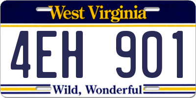 WV license plate 4EH901