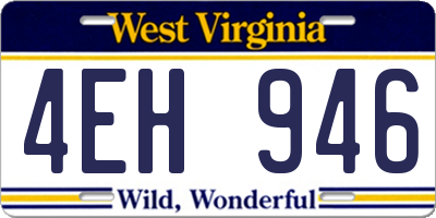 WV license plate 4EH946
